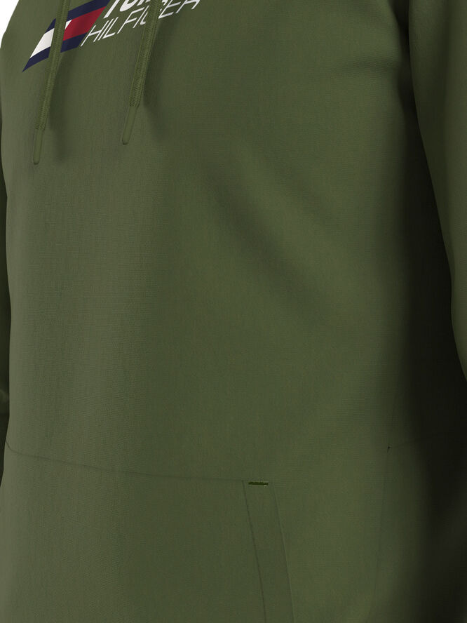 Tommy Hilfiger Sport Logo Fleece hættetrøje Grøn