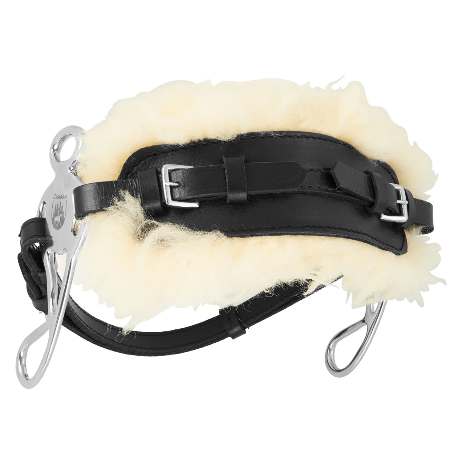 Horse-friends Hackamore mit Lammfellpolster  - schwarz