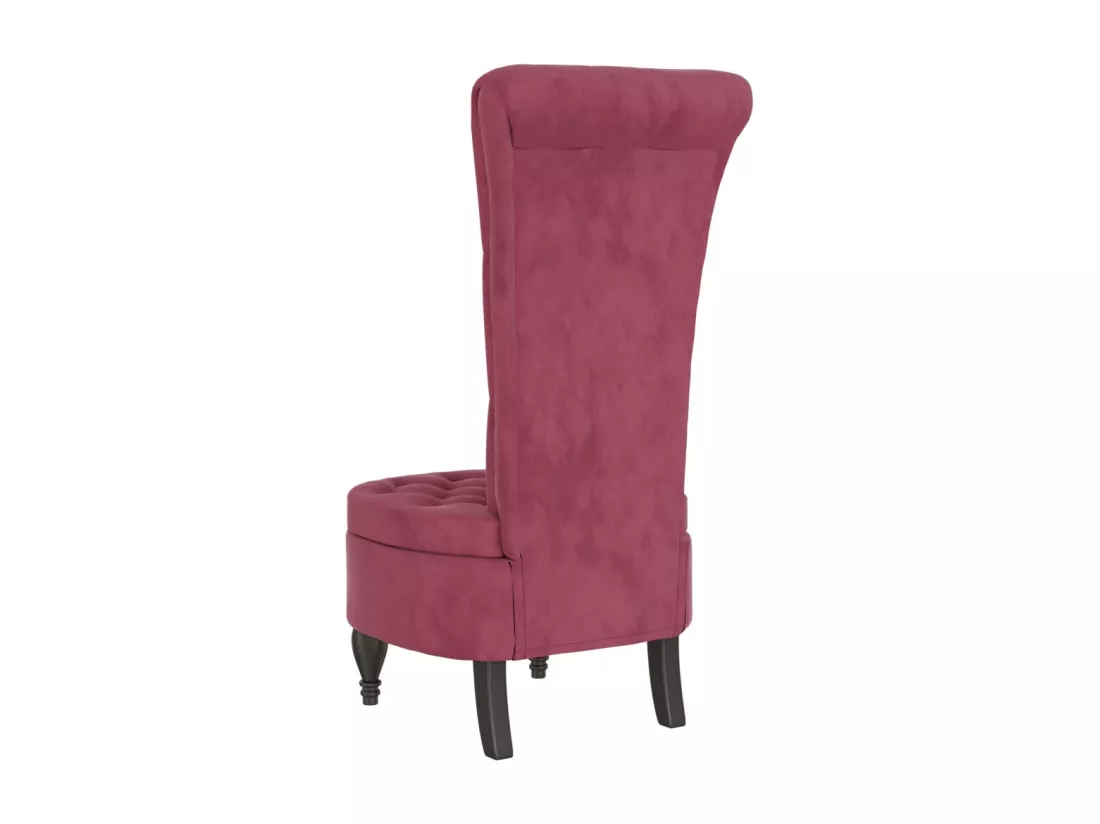 Chaise à dossier haut rouge bordeaux conception de bouton