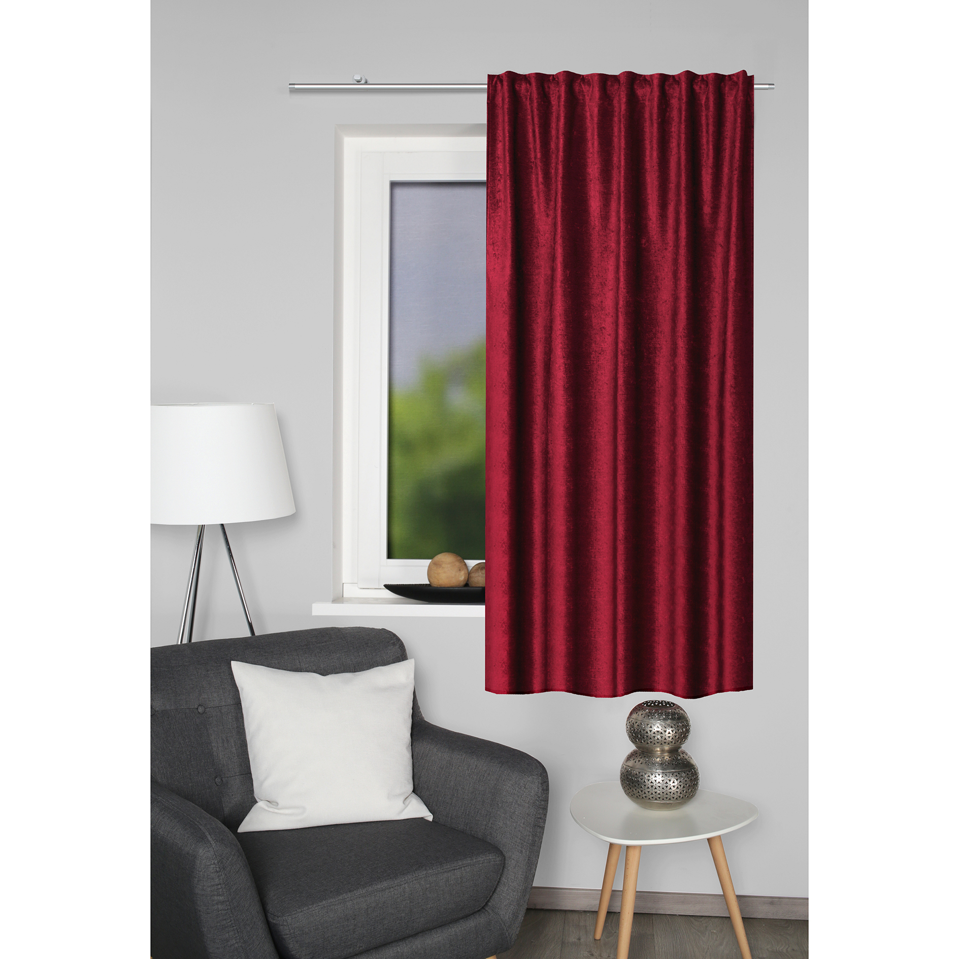 Kombibandschal THERMO - bordeaux - 135x175 cm