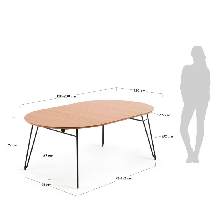 Kave Home Novac uitschuifbare tafel 170/320x100