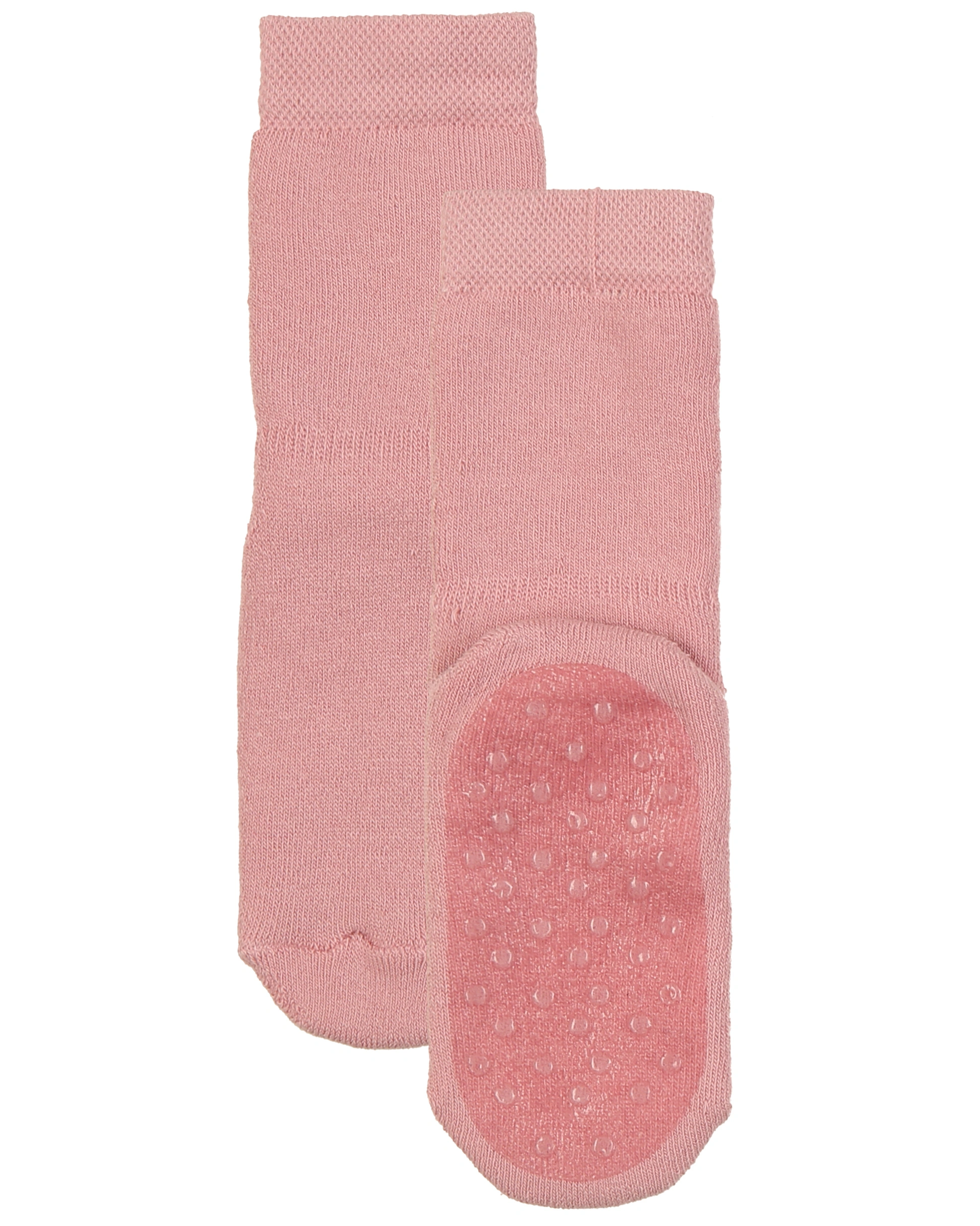 Stoppersocken UNI mit Vollsohle 2er-Pack in altrosa/grau