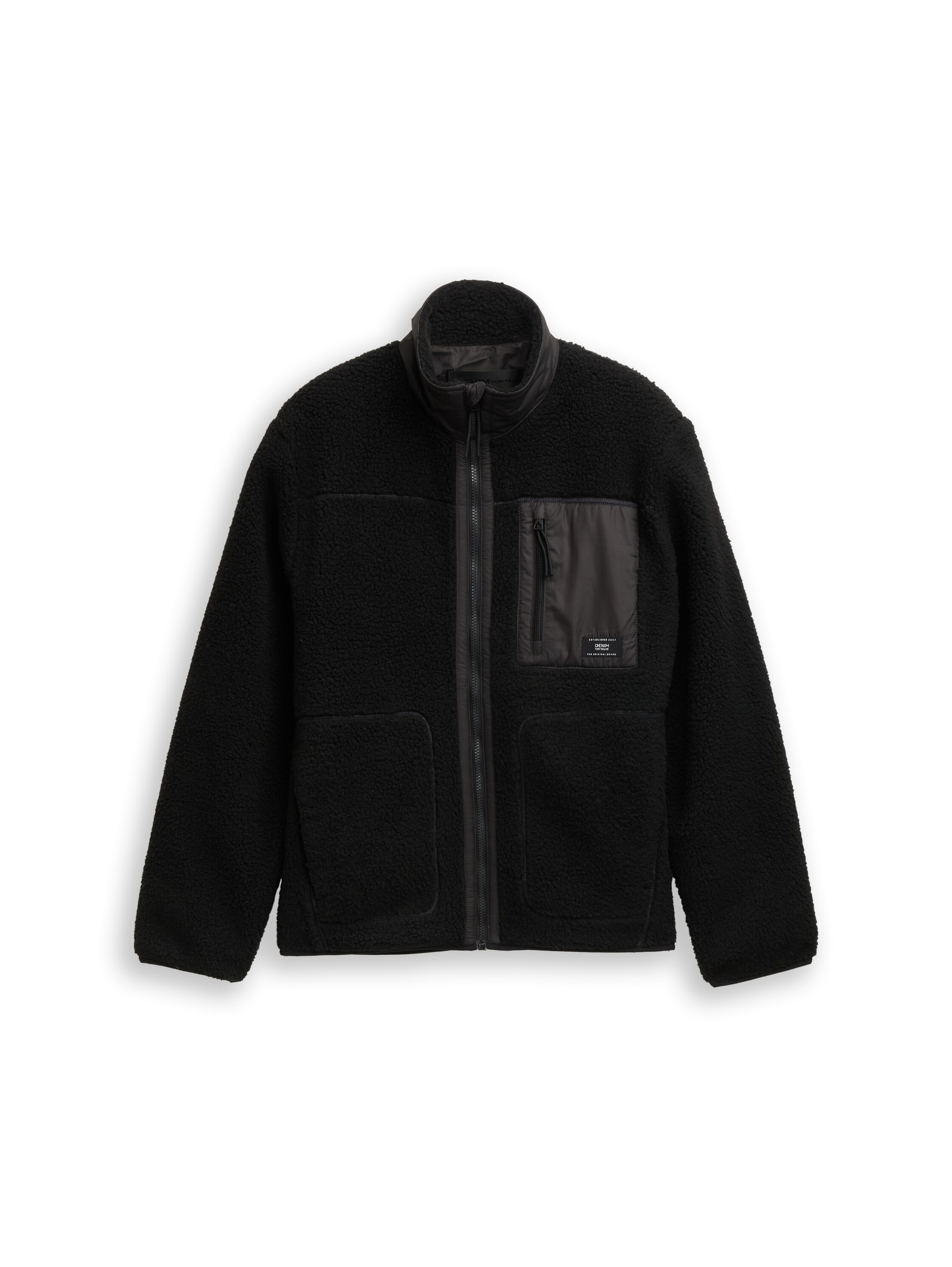 TOM TAILOR Denim Fleecejacke mit Logo Stickerei