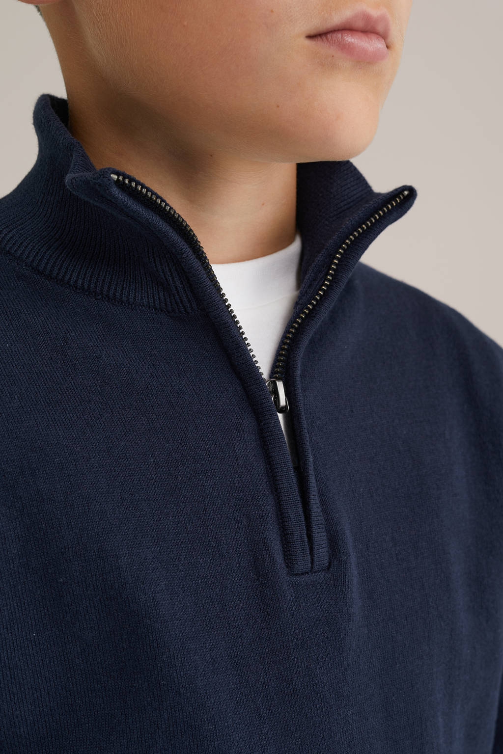 WE Fashion trui marine fijn gebreid