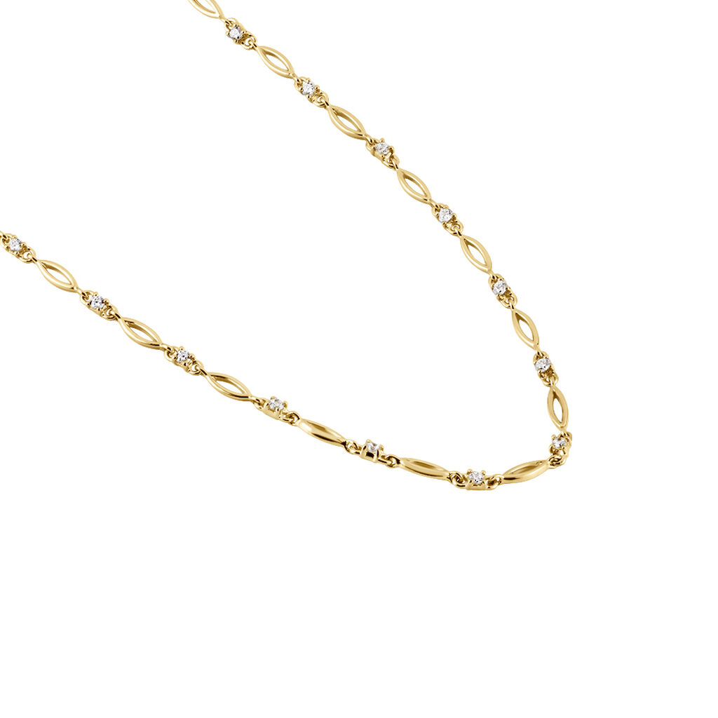 Collier Plaqué Or Jaune Mimona Oxydes De Zirconium