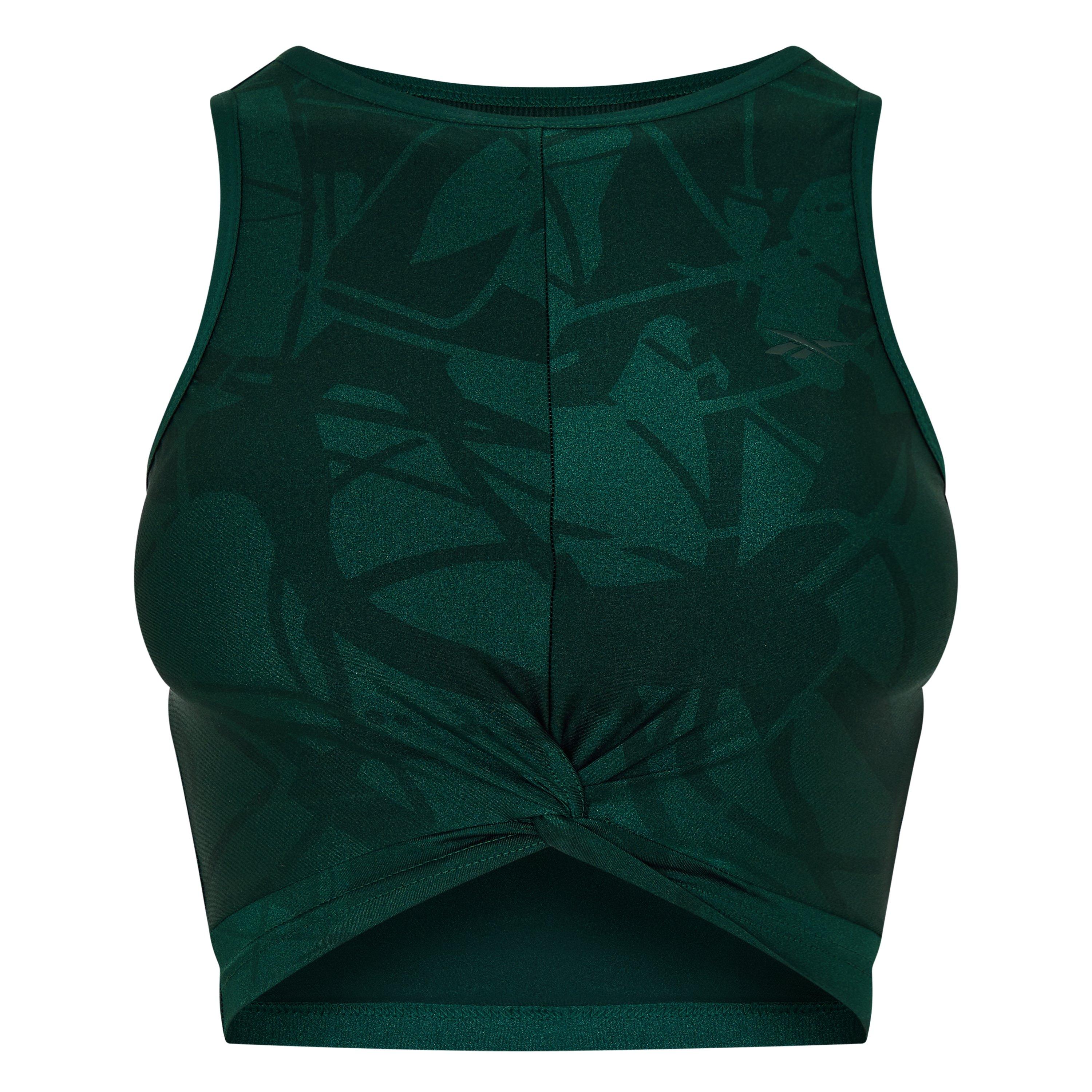 Reebok Shiny Yoga Scribble Crop Tank Top Womens