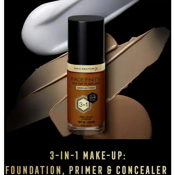 Facefinity All Day Flawless Foundation Farbe W100 Cocoa