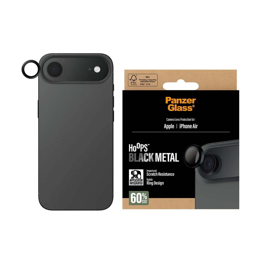 Hoops iPhone Air Kameraschutz Objektiv Ring Protector Abdeckung (PG32259) - Schwarz