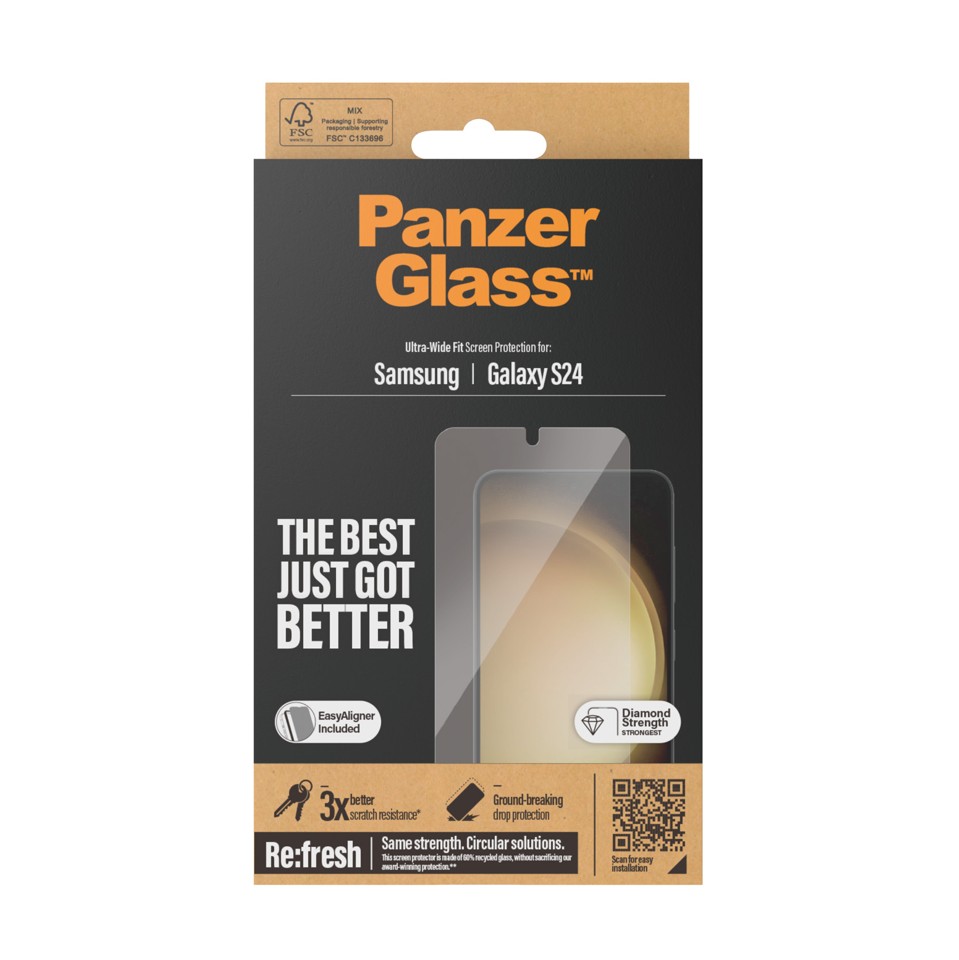 PanzerGlass - Skærmbeskytter Galaxy S24 Ultra-Wide Fit wA