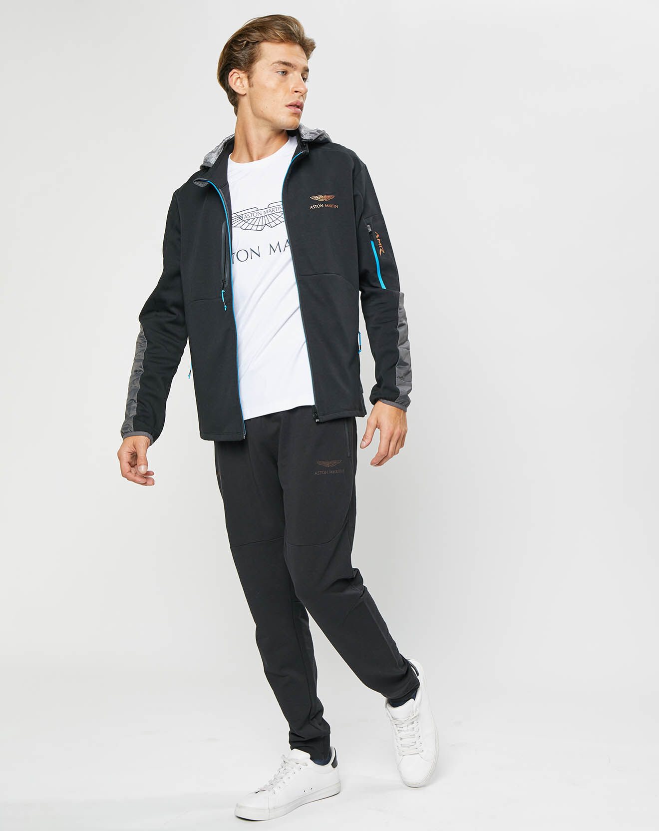 Hackett London Blouson Sweat Hybride Aston Martin Racing noir