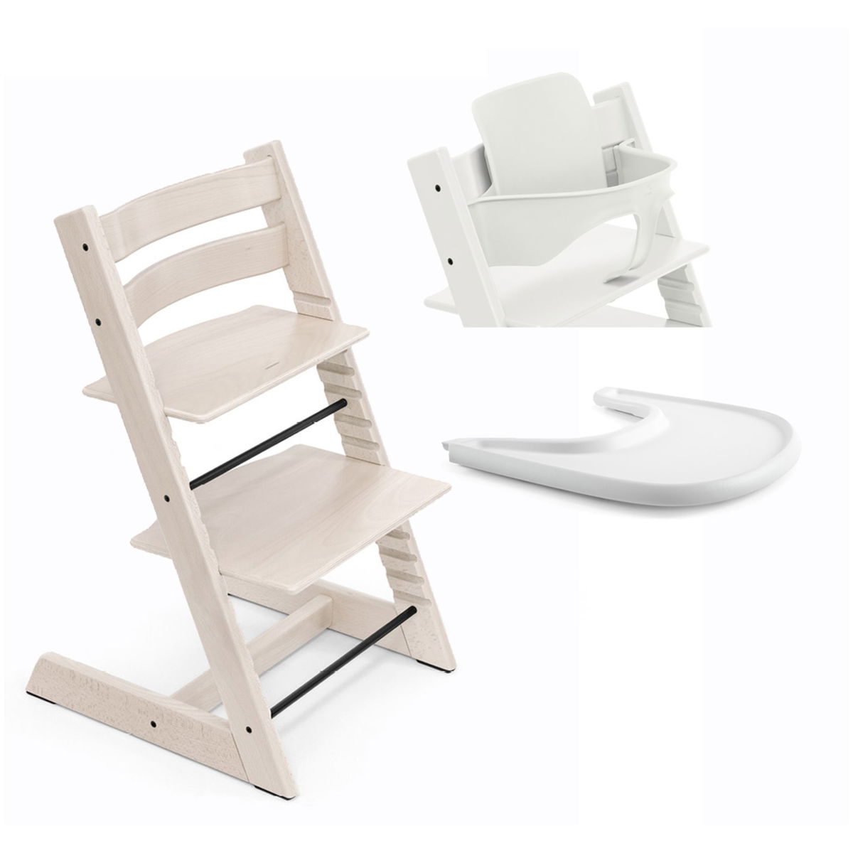 STOKKESTOKKE   Tripp Trapp Hochstuhl inkl. Baby Set² und Tray whitewash