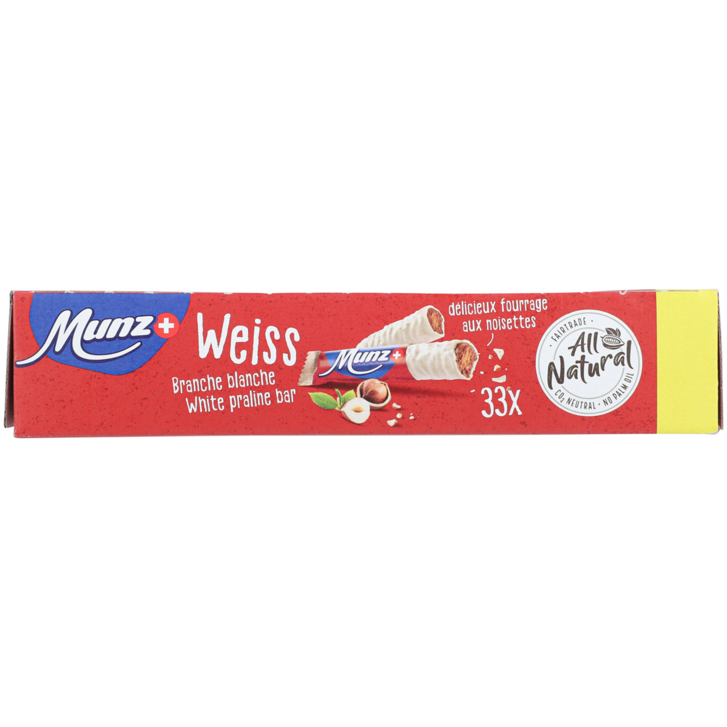 Munz Praliné-Prügeli Riegel weiss 33x23g