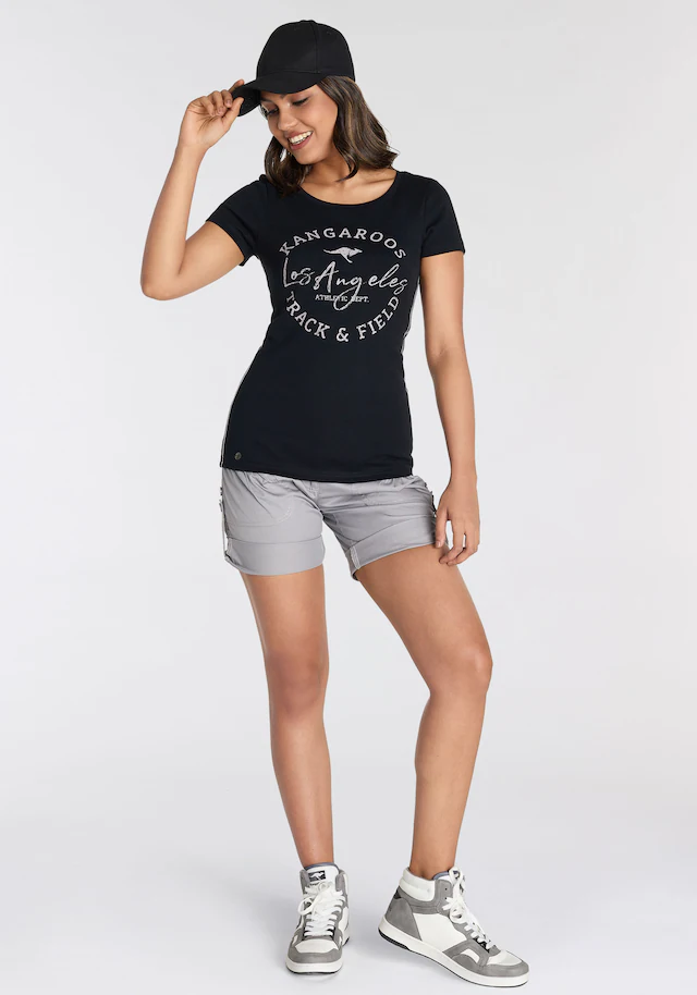 KangaROOS Print-Shirt , sehr figurbetonter Schnitt,  Print,  Rundhalsausschnitt