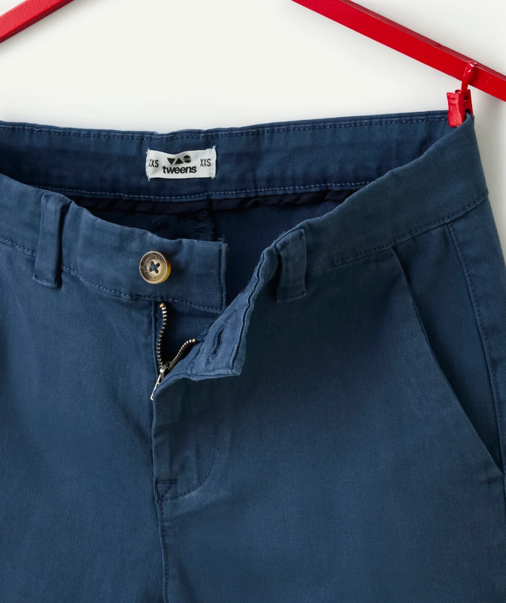 bermuda garçon en fibres recyclées bleu