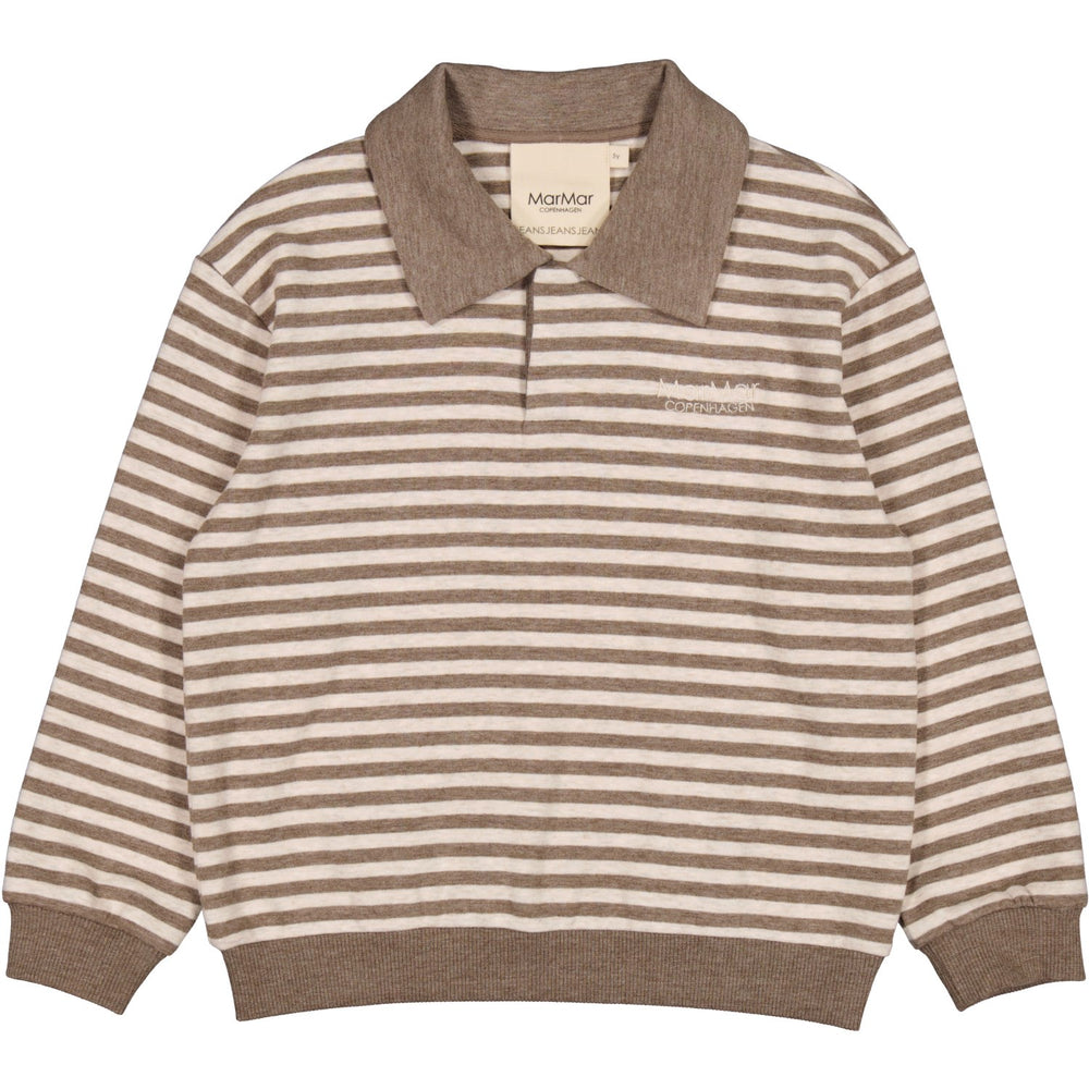Køb MarMar Modal Sweat Brown Stripe Melange Thanos Polo