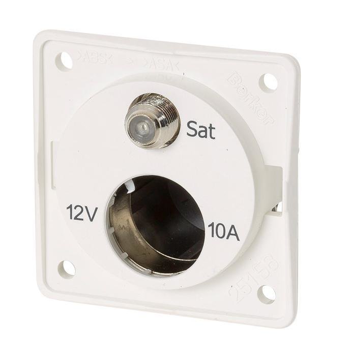 Kombisteckdose 12V+ SAT weiß