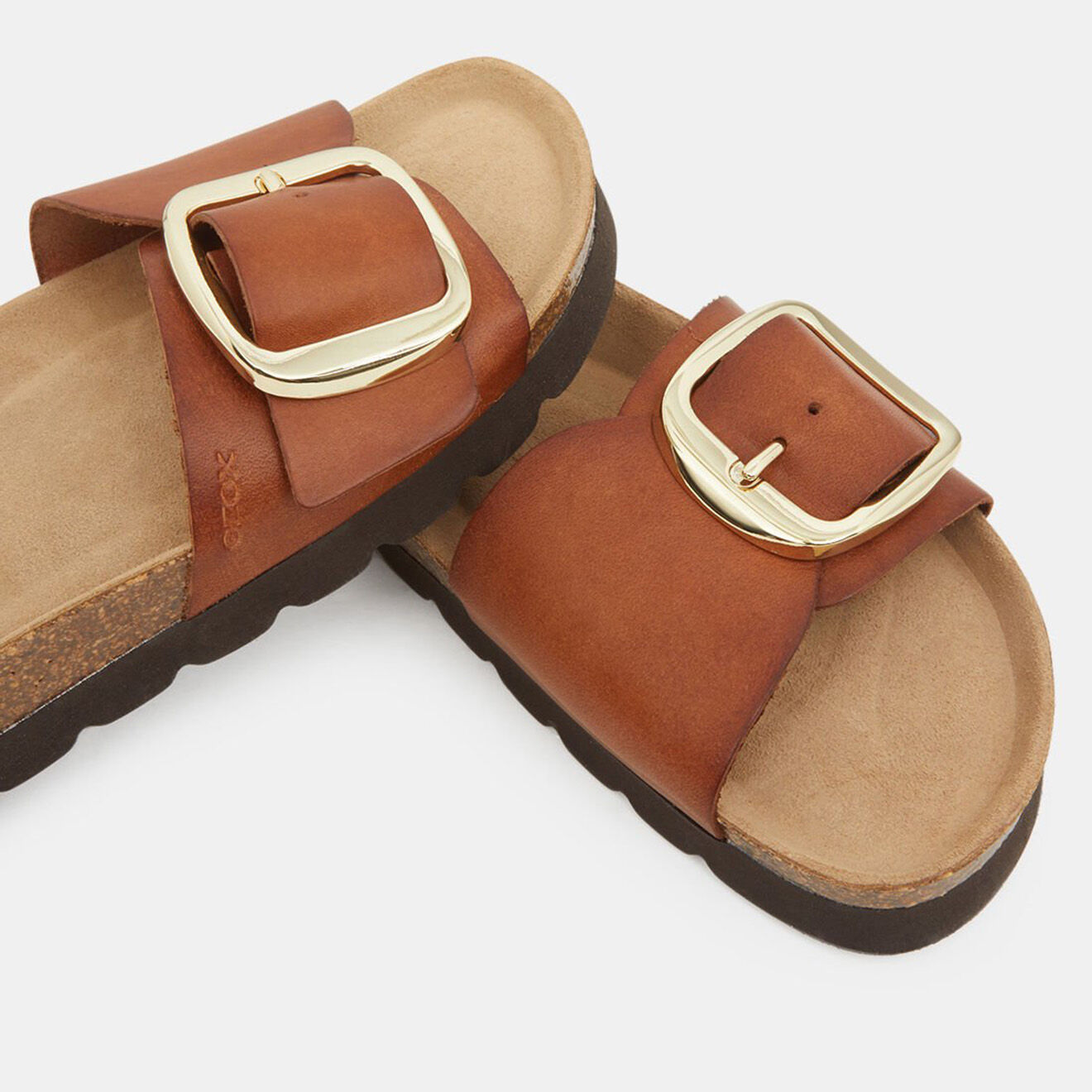 Geox Mules en Cuir Brionia cognac