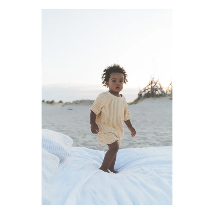 Illoura the Label T-Shirt Coton Bio Maille Côtelé | Jaune