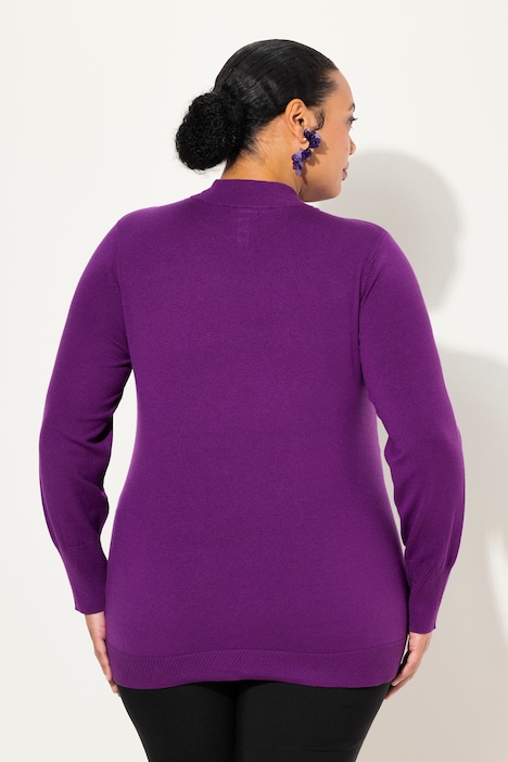 Pullover, Stehkragen, Langarm, Rippbündchen