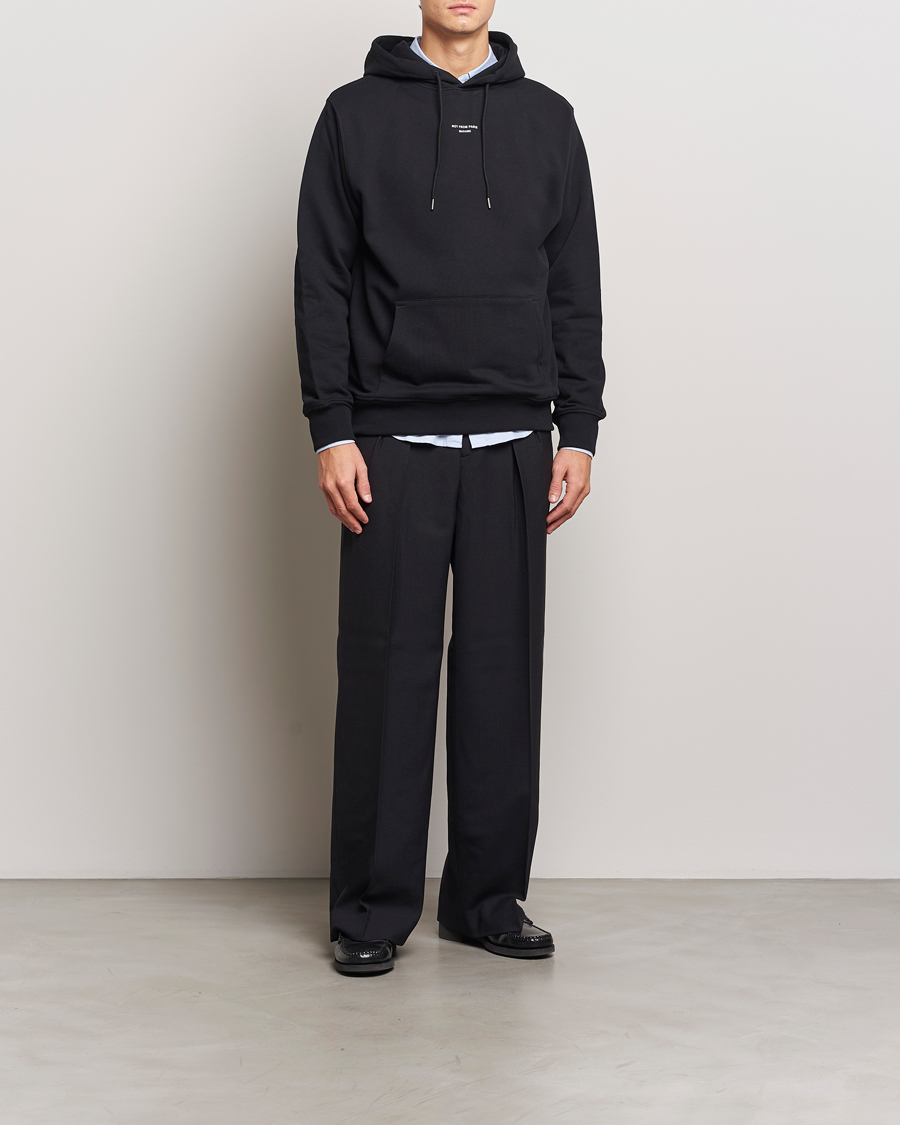 Drôle de Monsieur Classic Slogan Hoodie Black