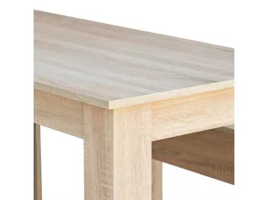 Table à manger et bancs 3 pcs Bois d'ingénierie Chêne