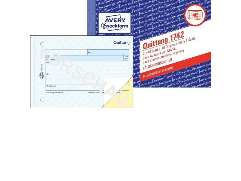 Avery 1742, Hvid, Gul, Pap, A6, 148 x 105 mm, 40 Sider, 2 stk