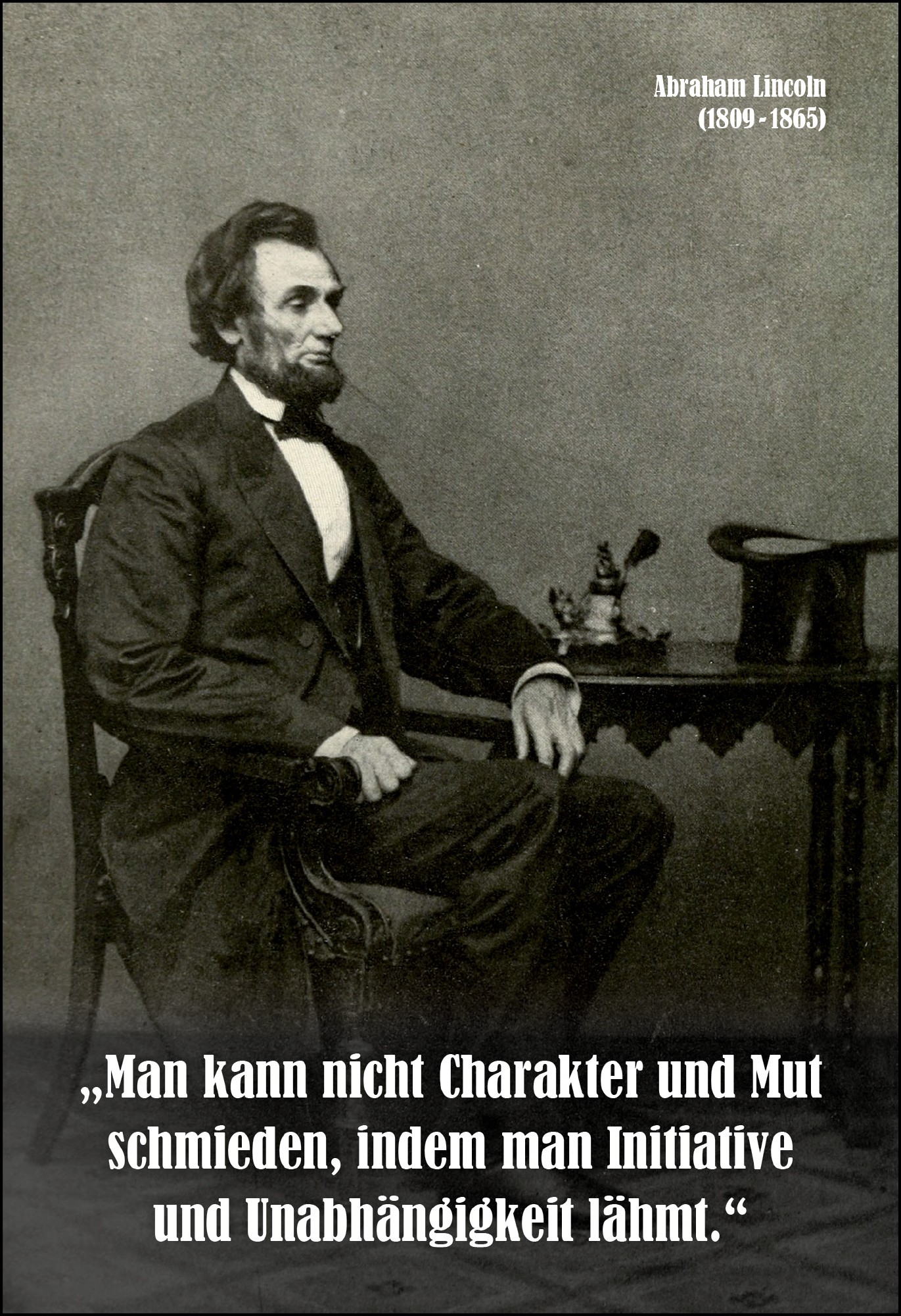Postkarte 'Man kann nicht Charakter und Mut...' günstig bestellen