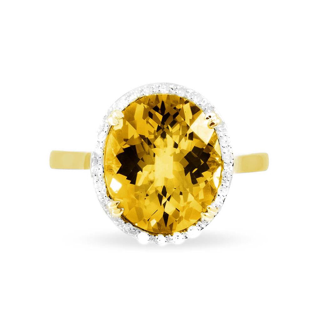 Bague Anna Or Jaune Citrine Et Diamant