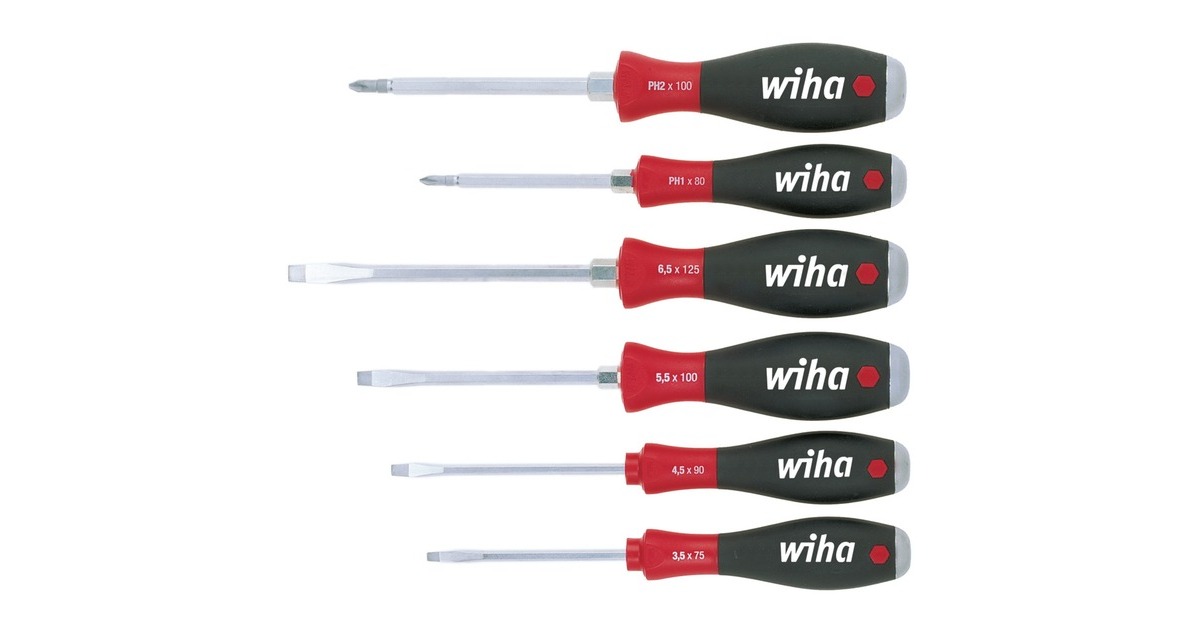 WihaSchroevendraaierset SoftFinish 21250  (Zwart/rood)
