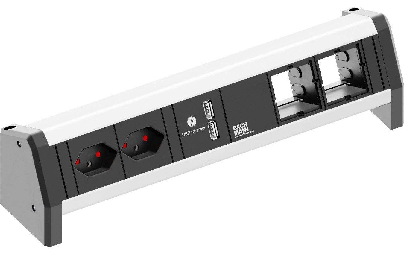 Tischsteckdosenleiste DESK 1 2x T13, 2x ABD, USB<br>Steckdosenleiste, 2x T13 Buchsen, USB, 2x Custom