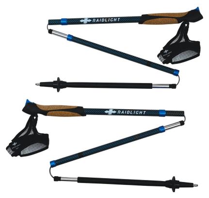 Bâtons de trail Raidlight Z Carbon Strap Noir/Bleu