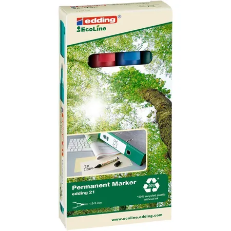 edding 21 EcoLine Permanentmarker, 1.5-3mm 4 Stück