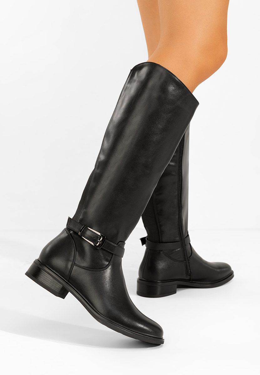 Bottes plates femme noires Lisandria