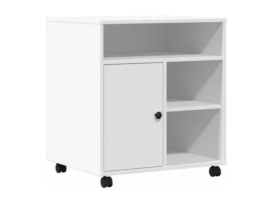 Support d'imprimante avec roulettes blanc 60x50x67 cm