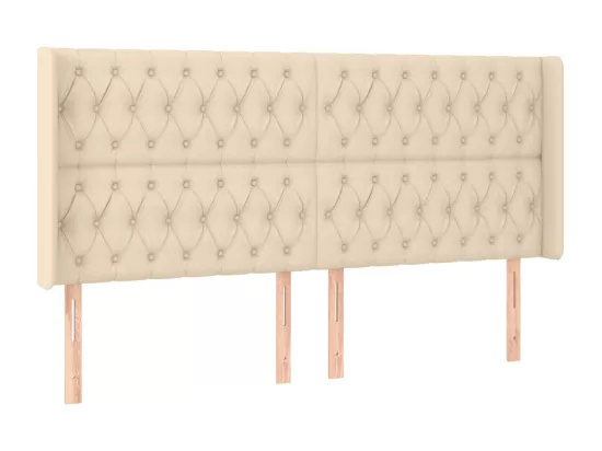 Sommier tapissier avec matelas et LED Crème 180x200 cm Tissu