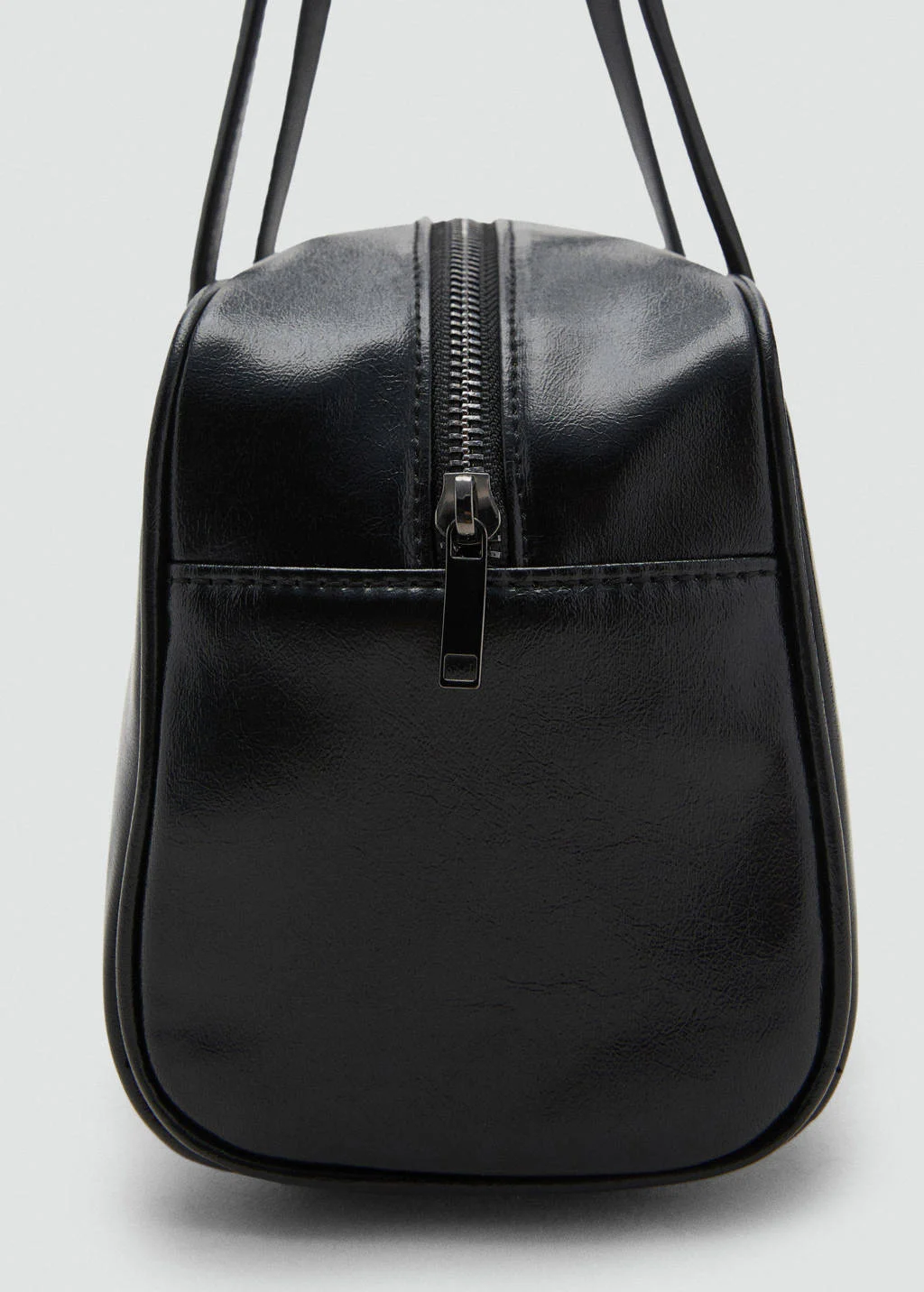 MANGO TEEN imitatieleren bowlingtas zwart