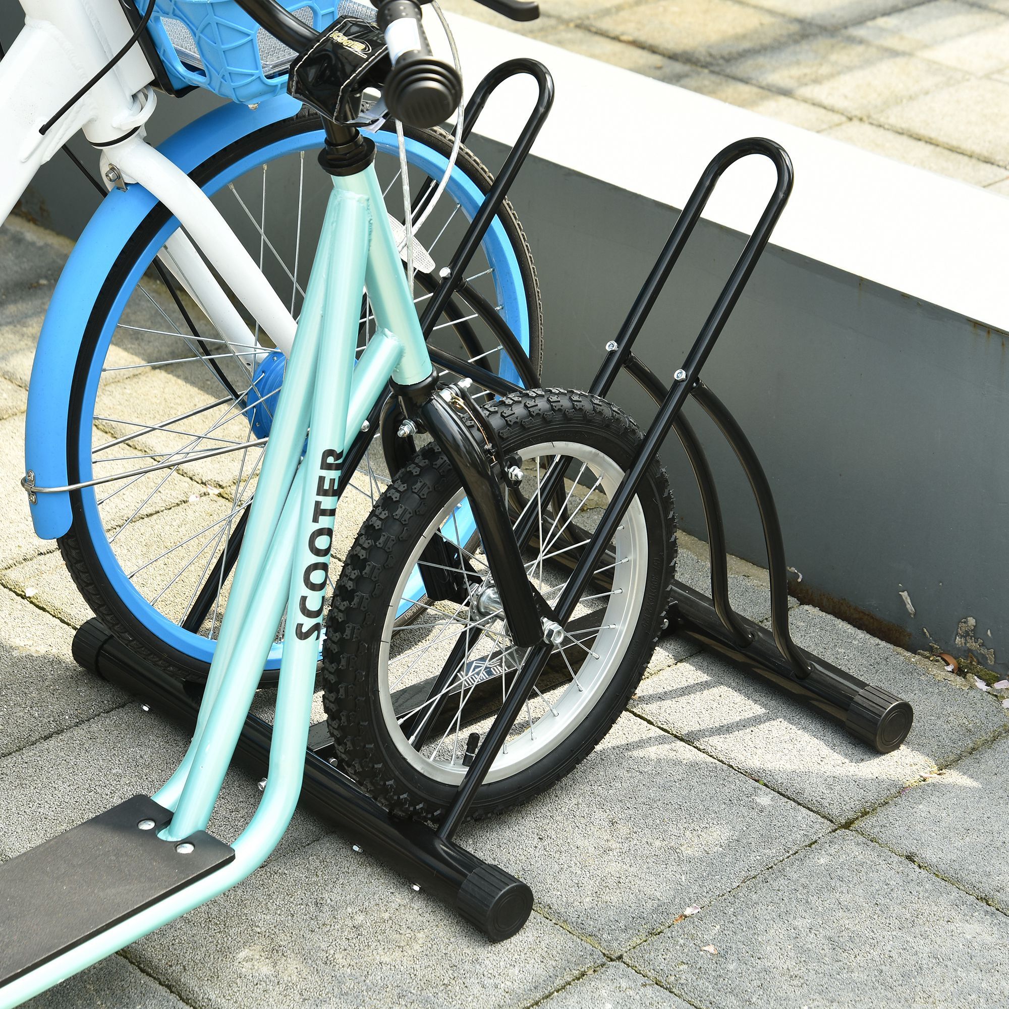 HOMCOM Fahrradständer schwarz 60 × 54 × 57 cm (LxBxH)