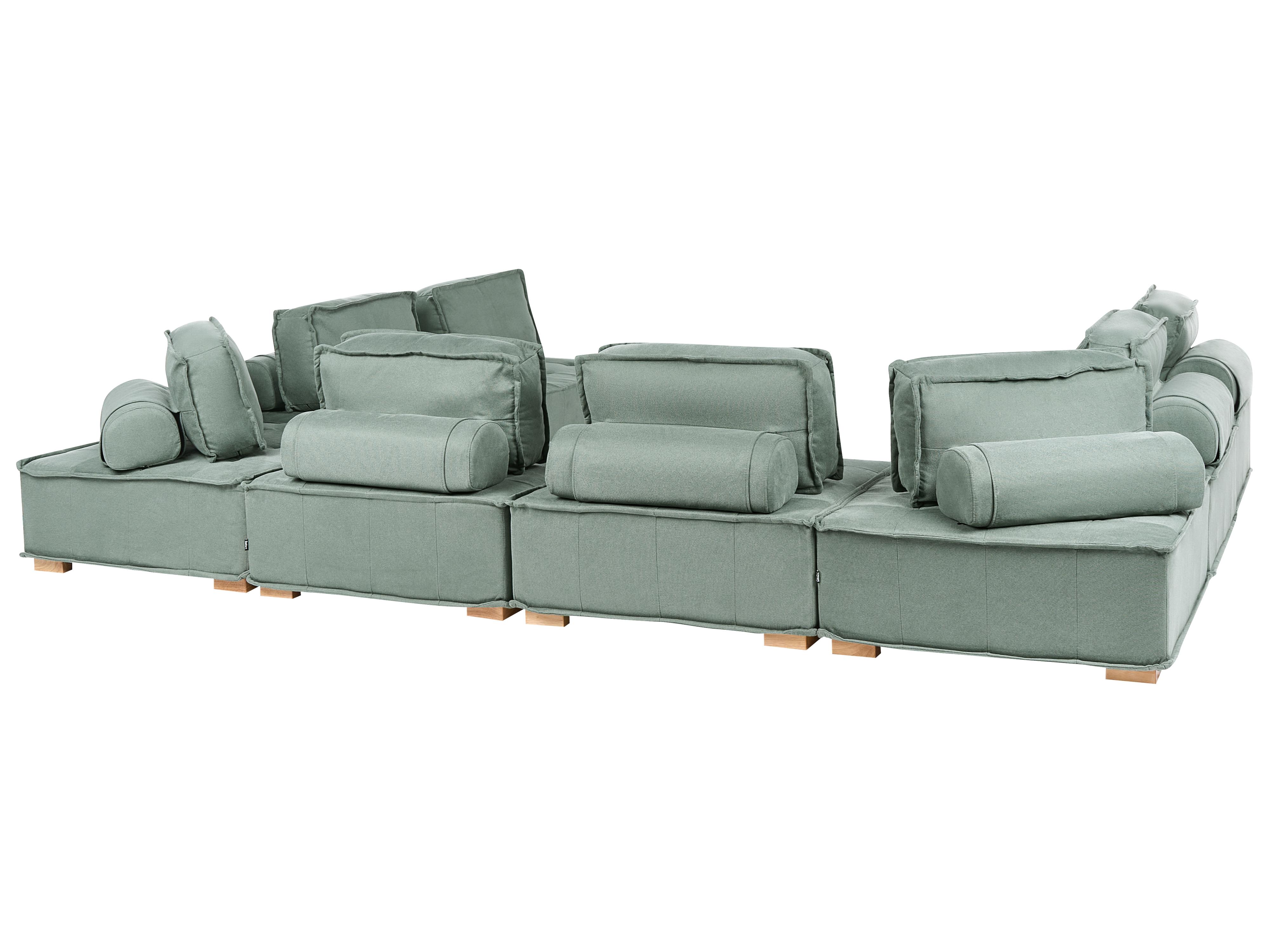 Modulaire U-vormige bank 8-zits TIBRO Stof Lichtgroen