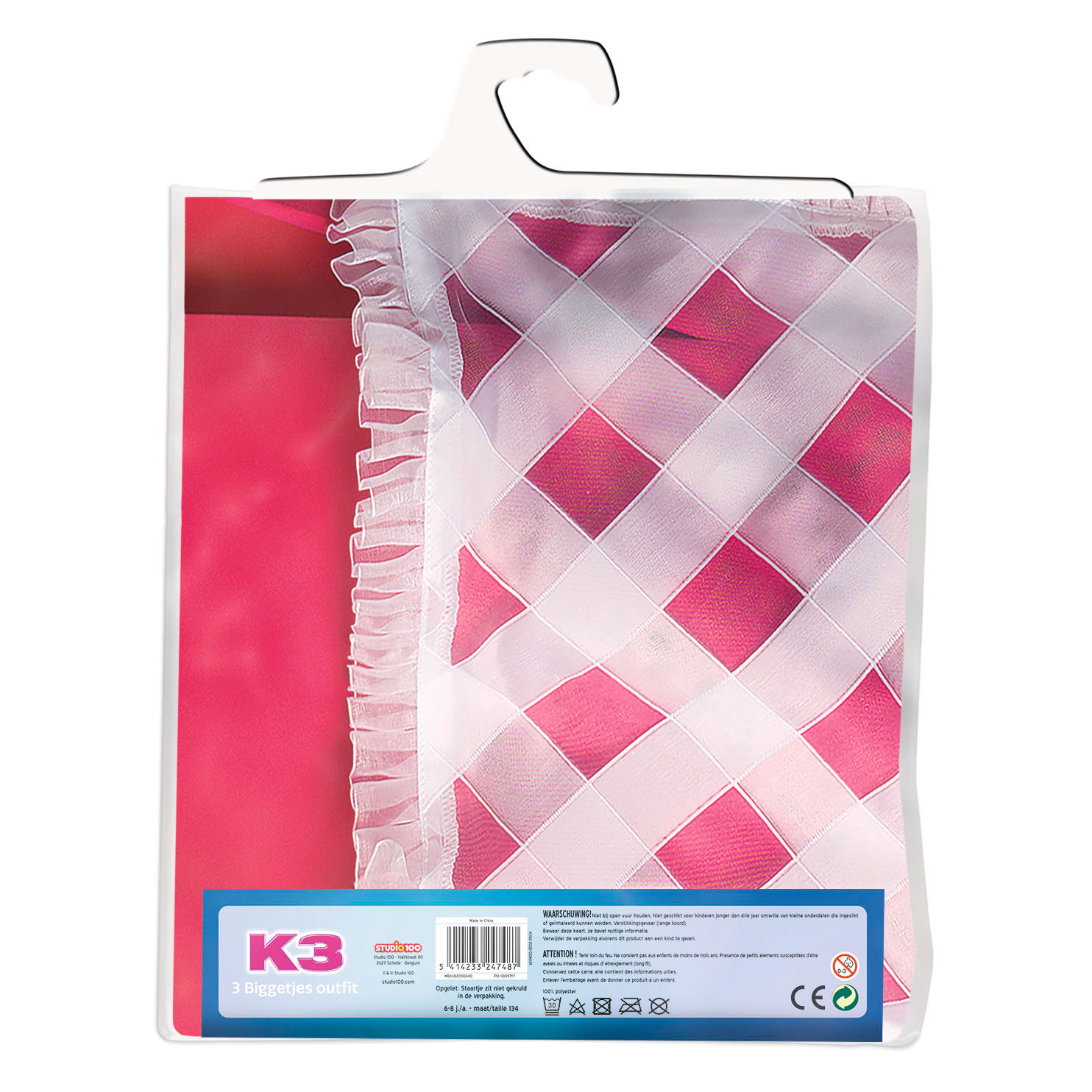 K3 Verkleedjurk - 3 Biggetjes, 6-8 jaar