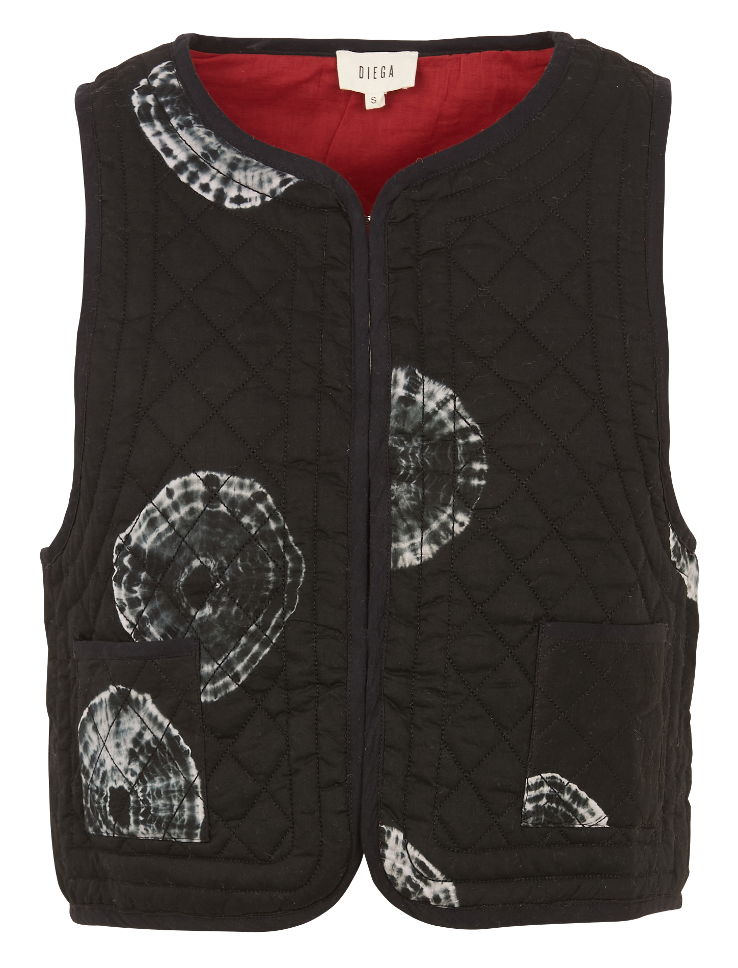 GACO - Gilet matelassé en coton imprimé | Noir