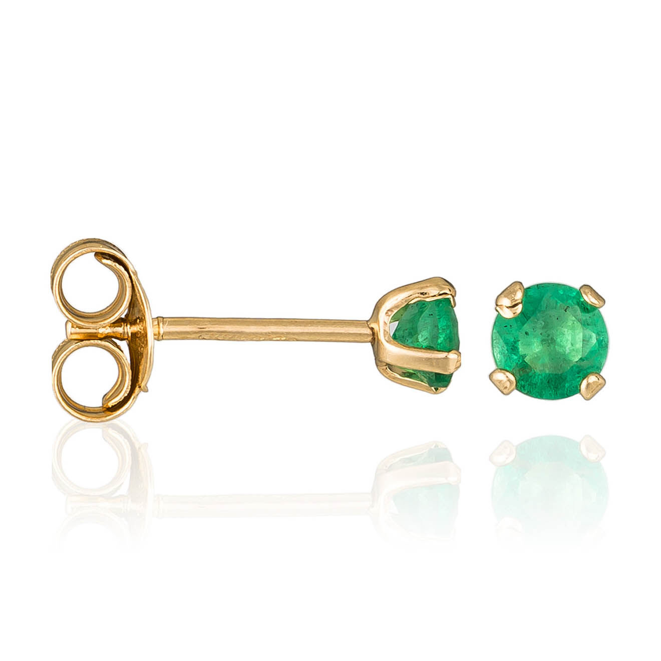 Instant d'Or Boucles d'oreilles Puce Emeralda Emeraude 0.40 ct or jaune - 3.10 mm