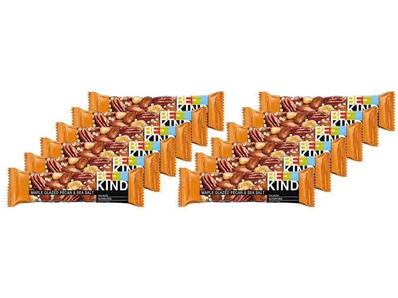 BE-KIND Riegel Maple Glazed Pecan & Sea Salt 12 x 40 g Riegel mit Ahornsirup überzogenen Pekannüssen und Meersalz