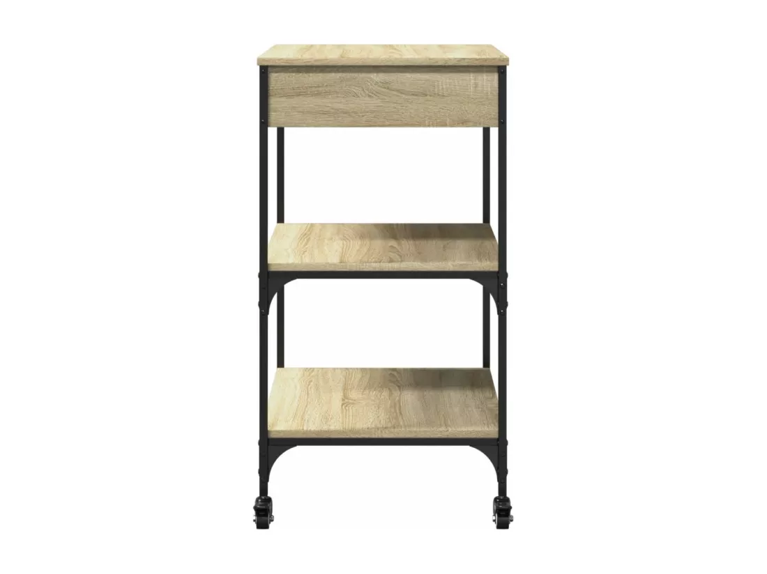 Chariot de cuisine chêne sonoma 60x48x89,5 cm bois d'ingénierie