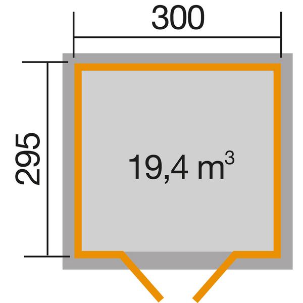 Weka Gartenhaus 122 Gr. 5, ca. B380/H253/T324