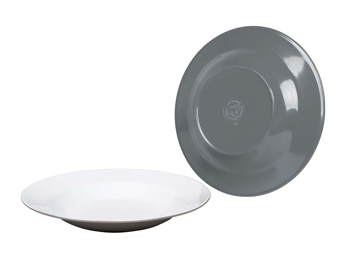 Bo-Camp Two-Tone set van 4 melamine diepe borden - Grey
