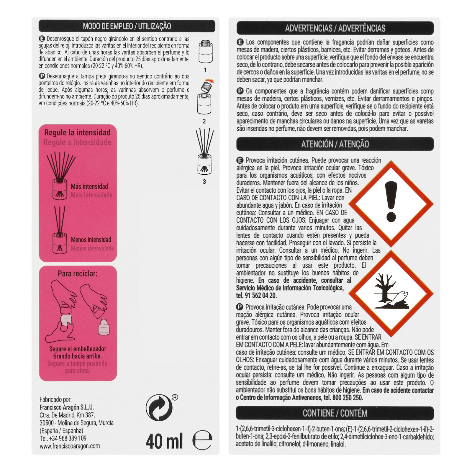 Bâtonnets désodorisants vert forêt de framboises