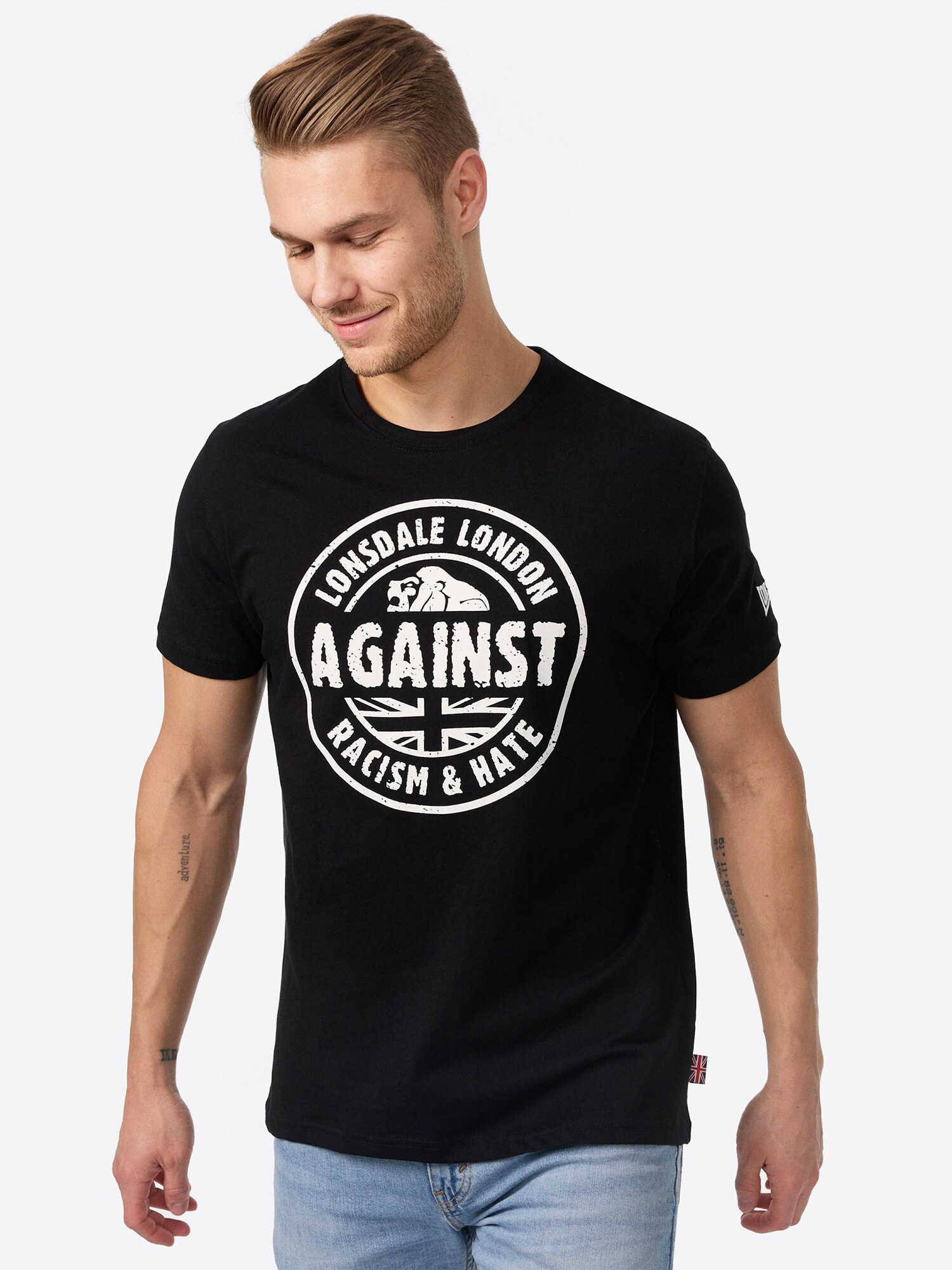 Lonsdale Unisex T-Shirt normale Passform AGAINST RACISM