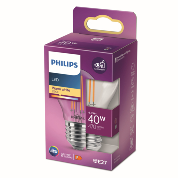 Philips LED kogel E27 40W filament helder niet dimbaar