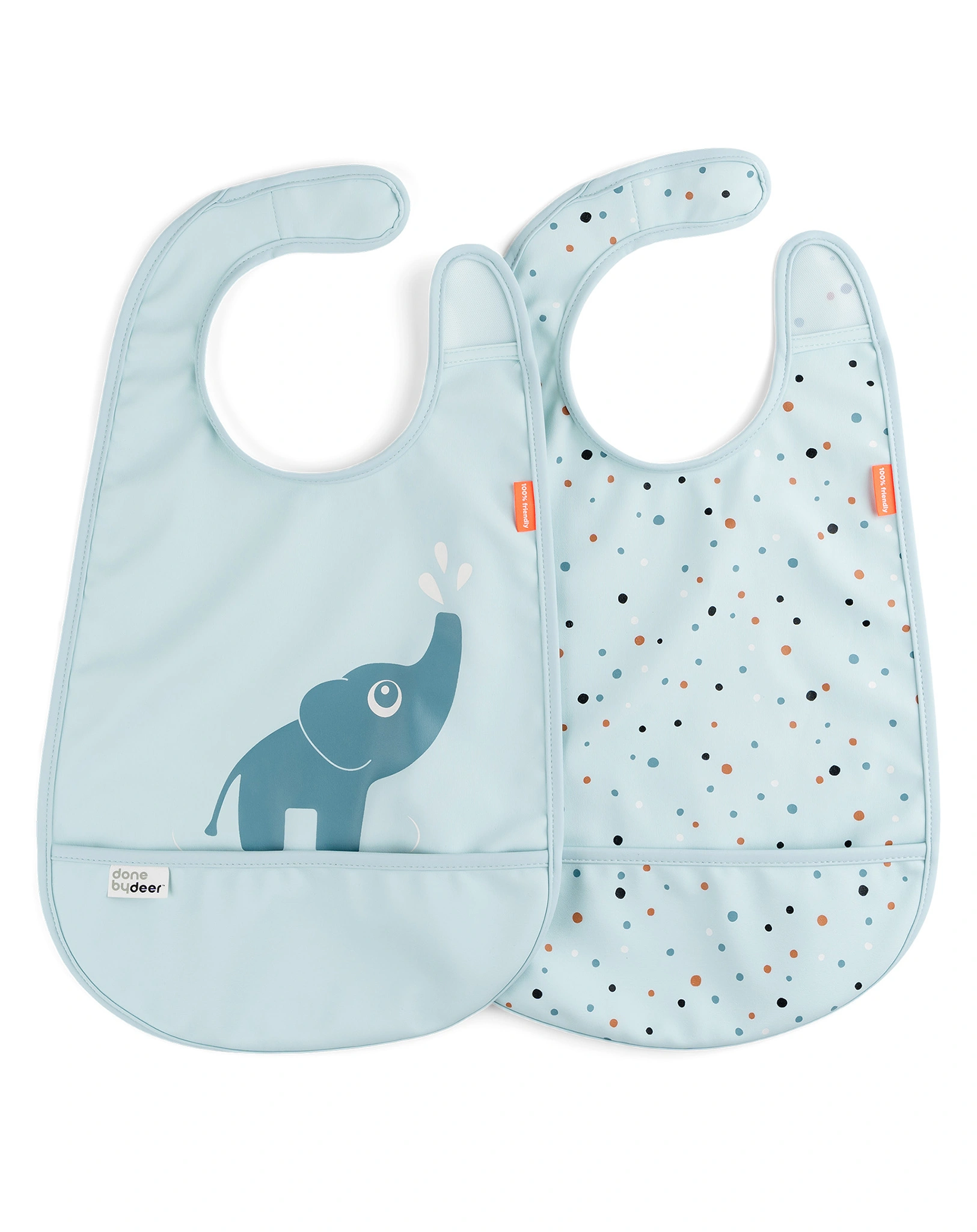 Klett-Lätzchen ELPHEE 2er Pack in blau