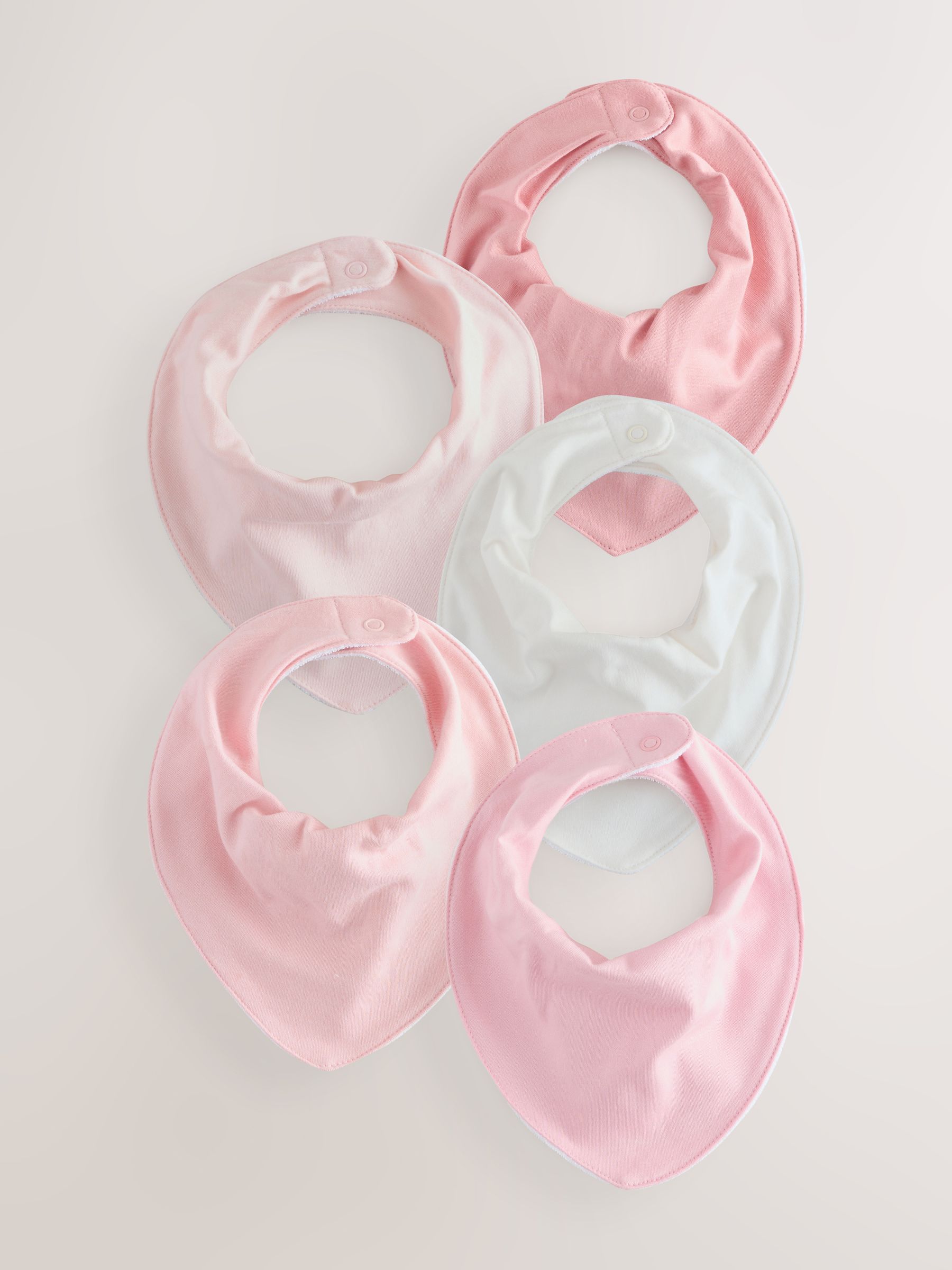 Roze - Set van 5 Dribble babyslabbetjes